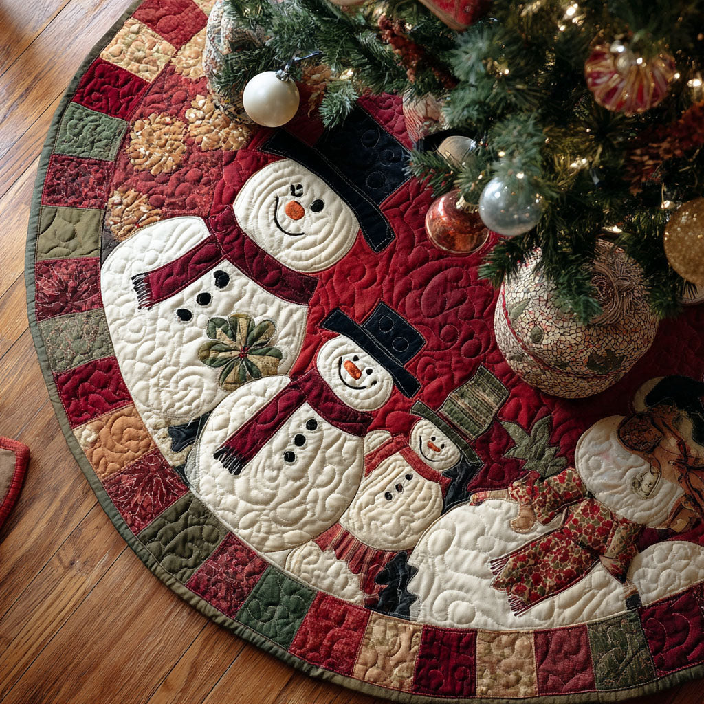 Snowy Forest Joy Christmas Quilted Tree Skirt NCU0PT10614