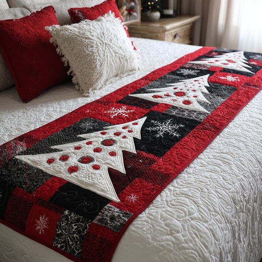 Snowy Forest Quilted Bed Runner NCU0TV668