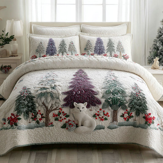 Snowy Fox Grove 3-Piece Quilted Bedding Set NCU0PT10685