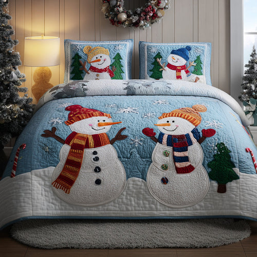 Snowy Friends 3-Piece Quilted Bedding Set NCU0VL2953