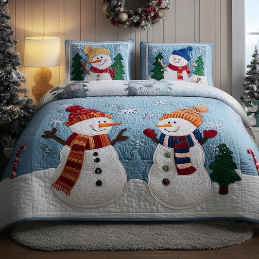 Snowy Friends 3-Piece Quilted Bedding Set NCU0VL2953