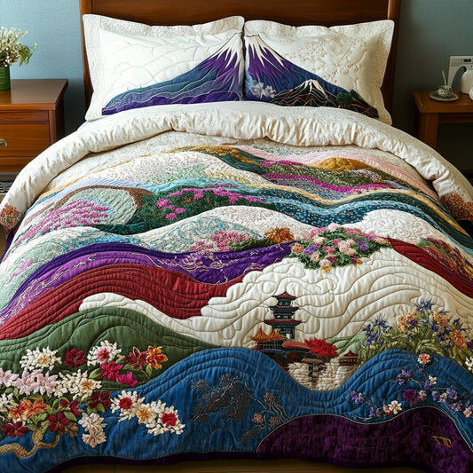 Snowy Fuji 3-Piece Quilted Bedding Set NCU0PT6547