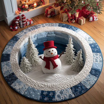 Snowy Fun Quilted Round Mat NCU0TH3307