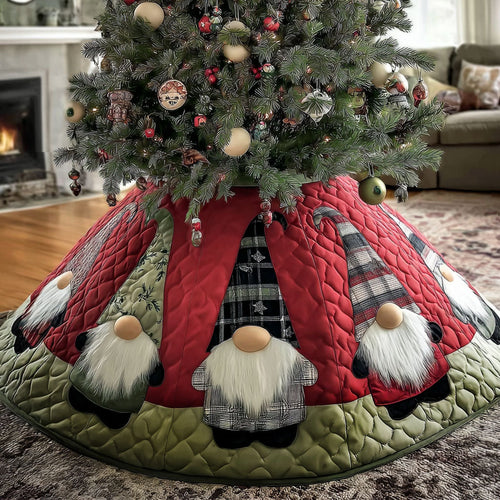 Snowy Gnome Village Christmas Quilted Tree Skirt NCU0PT10637