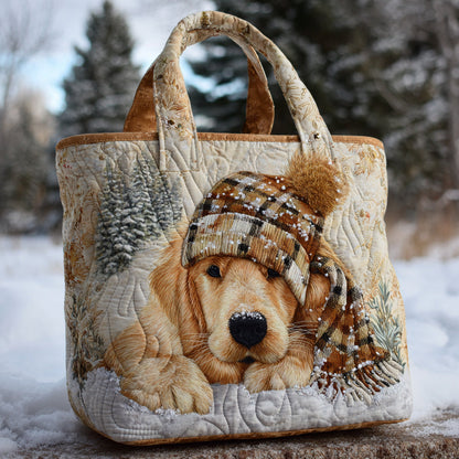 Snowy Golden Retriever Quilted Tote Bag NCU0HH163