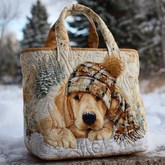 Snowy Golden Retriever Quilted Tote Bag NCU0HH163