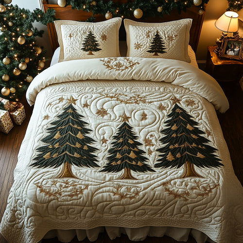 Snowy Grove 3-Piece Quilted Bedding Set NCU0DV8149
