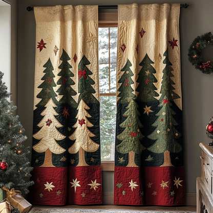 Snowy Grove Quilted Curtains NCU0DK11484