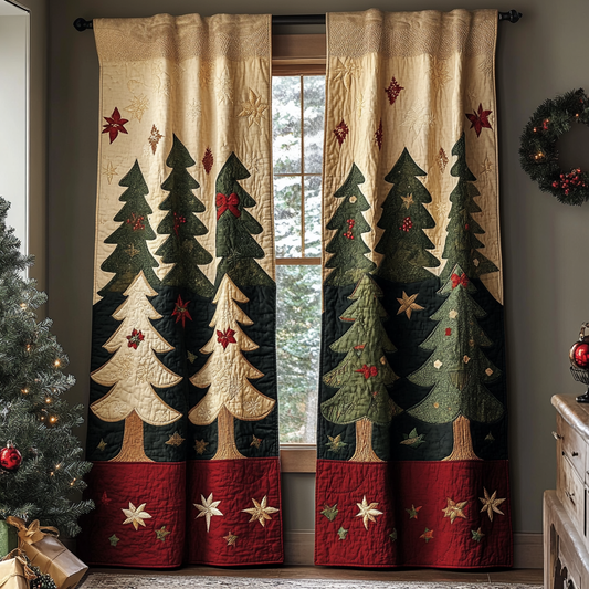 Snowy Grove Quilted Curtains NCU0DK11484