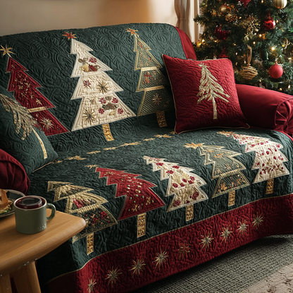 Snowy Grove Quilted Sofa Cover NCU0DK11471