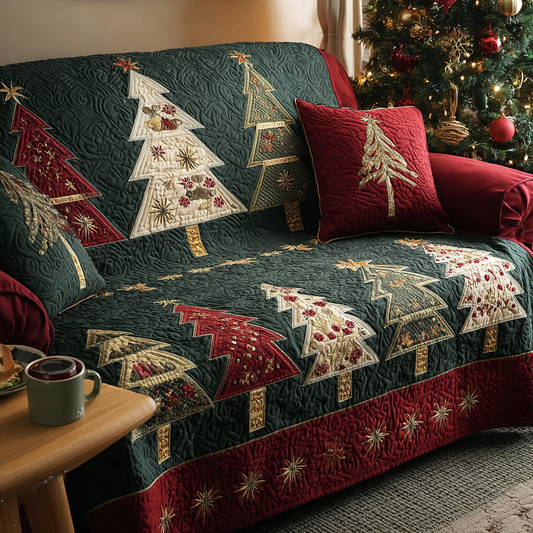 Snowy Grove Quilted Sofa Cover NCU0DK11471