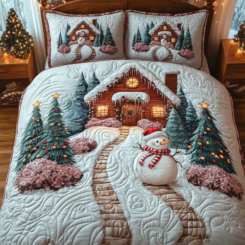 Snowy Haven 3-Piece Quilted Bedding Set NCU0DV7799