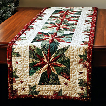 Snowy Holiday Bliss Quilted Table Runner NCU0PT1644
