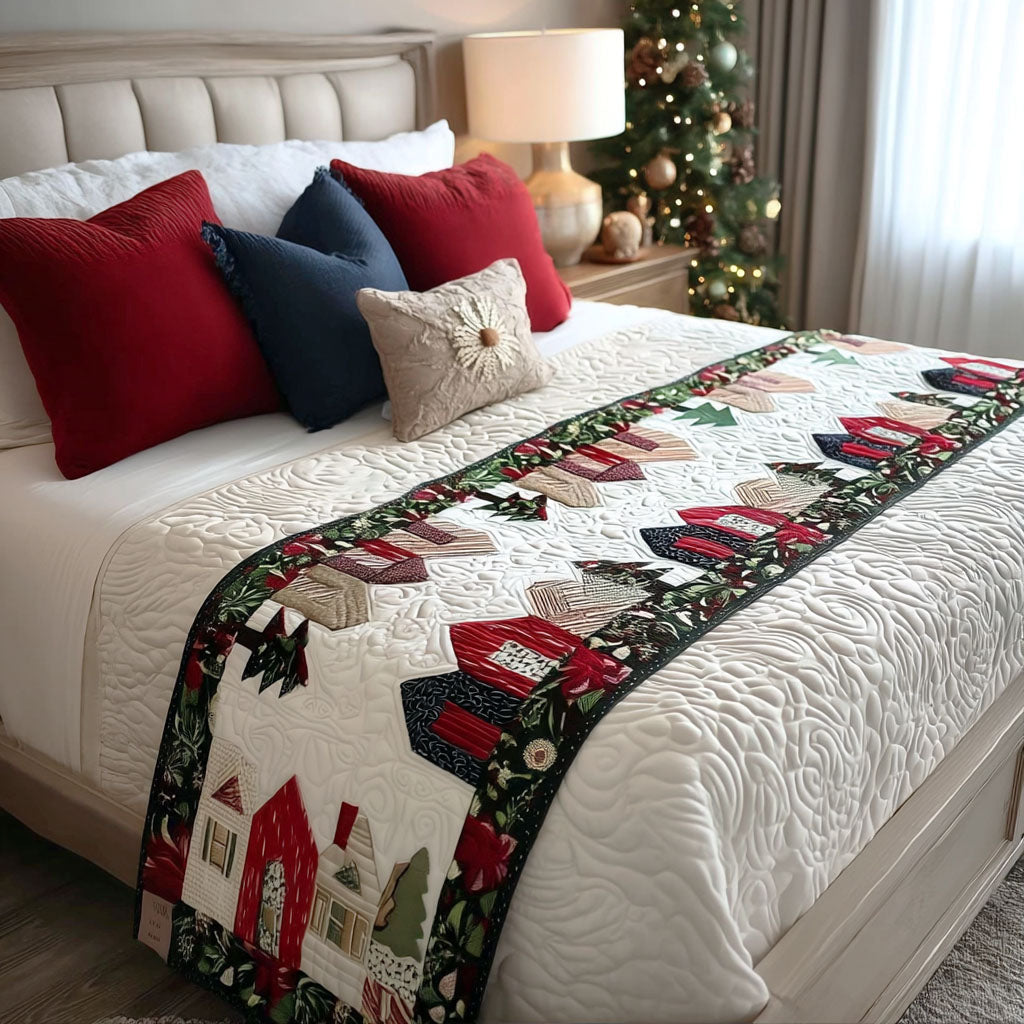 Snowy Homes Quilted Bed Runner NCU0PT10652