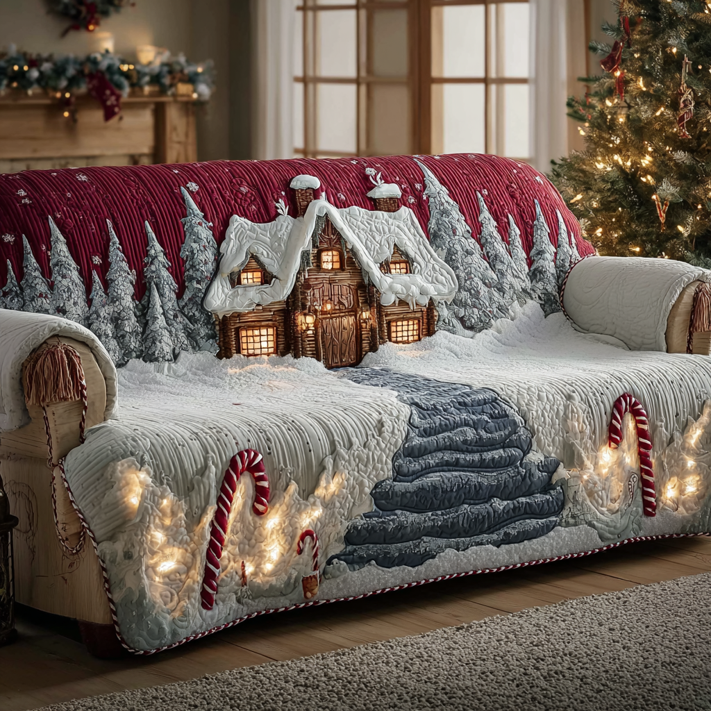 Snowy Lane Quilted Sofa Cover NCU0DK11477