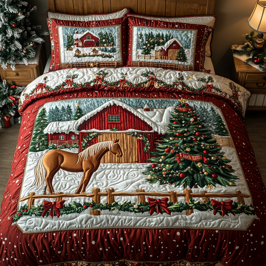 Snowy Meadow 3-Piece Quilted Bedding Set NCU0DK9947