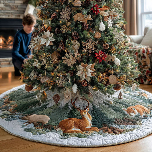 Snowy Meadow Christmas Quilted Tree Skirt NCU0PT10740