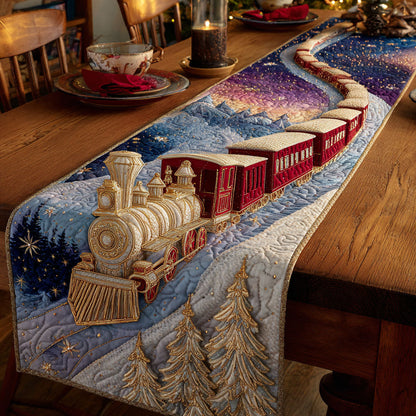 Snowy Mountain Line Quilted Table Runner NCU0TV750