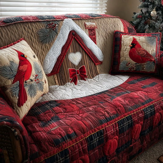 Snowy Nest Delight Quilted Sofa Cover NCU0PT9892