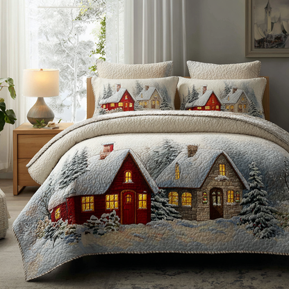 Snowy Path 3-Piece Quilted Bedding Set NCU0DK11372