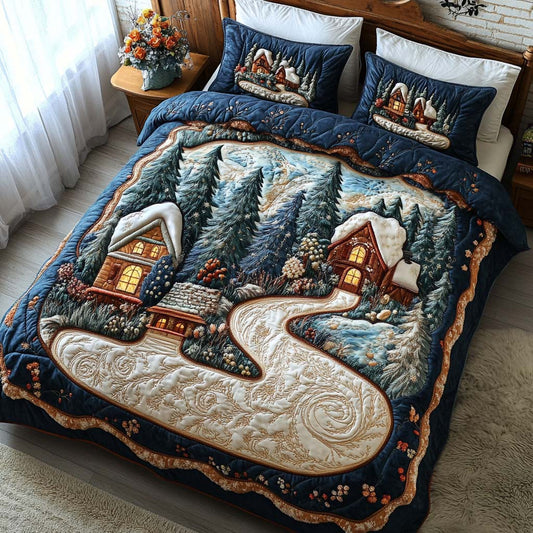 Snowy Path 3-Piece Quilted Bedding Set NCU0NT9554