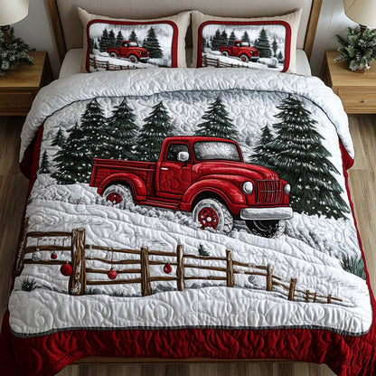 Snowy Pathway 3-Piece Quilted Bedding Set NCU0NT1734