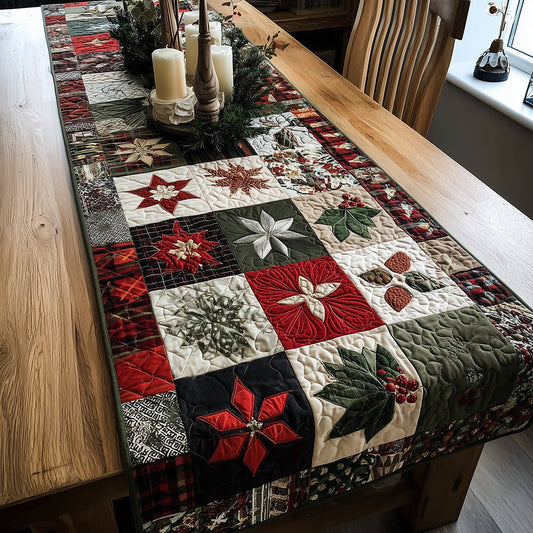 Snowy Pattern Quilted Table Runner NCU0TH3376
