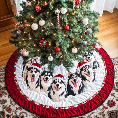 Snowy Paws Christmas Quilted Tree Skirt NCU0NT1748