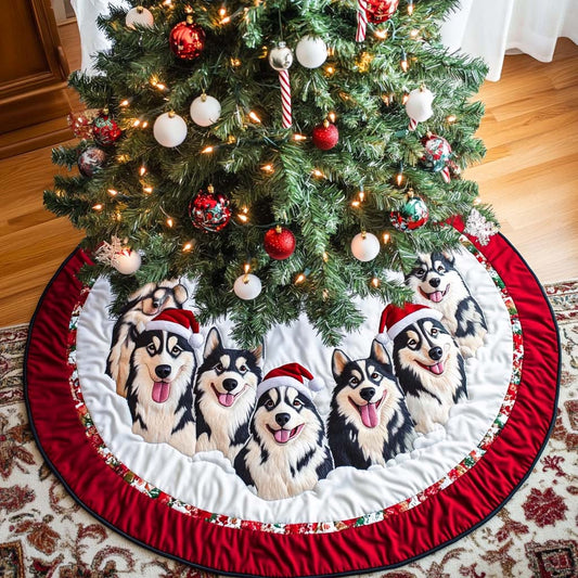 Snowy Paws Christmas Quilted Tree Skirt NCU0NT1748