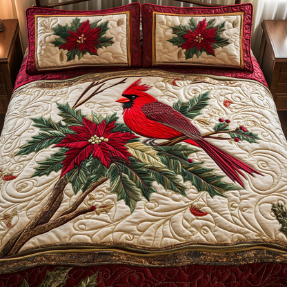 Snowy Perch 3-Piece Quilted Bedding Set NCU0VH762