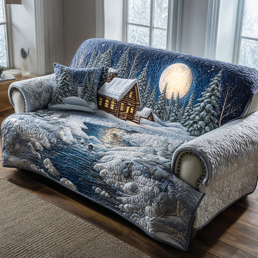 Snowy Pine Silence Quilted Sofa Cover NCU0TD1800