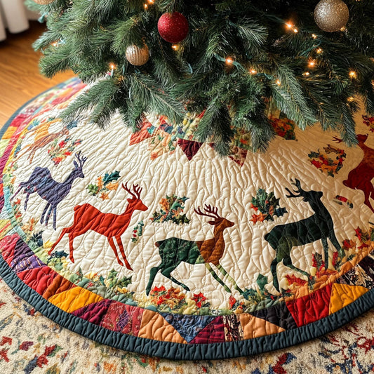 Snowy Pines Harmony Quilted Christmas Tree Skirt NCU0PT2385