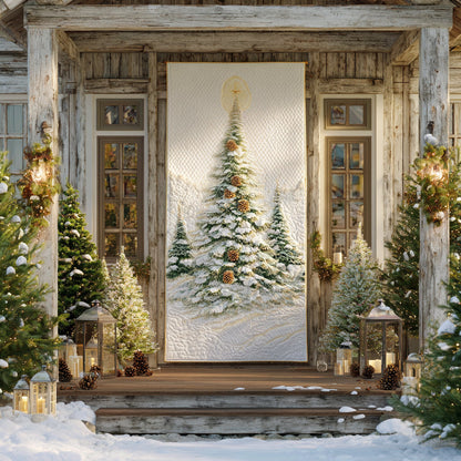 Snowy Pines Quilted Door Cover NCU0DV8766