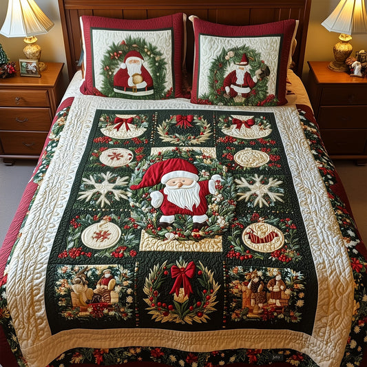 Snowy Pinescape 3-Piece Quilted Bedding Set NCU0PT2118