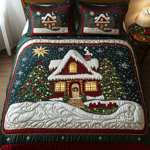 Snowy Retreat 3-Piece Quilted Bedding Set NCU0VH406