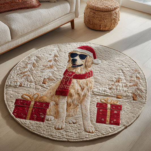 Snowy Retriever Quilted Round Mat NCU0TD370