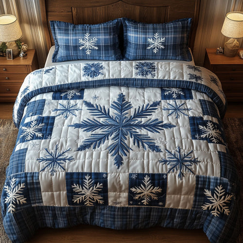 Snowy Road Magic 3-Piece Quilted Bedding Set NCU0PT2203