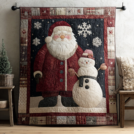 Snowy Santa Claus Quilted Blanket NCU0HH242