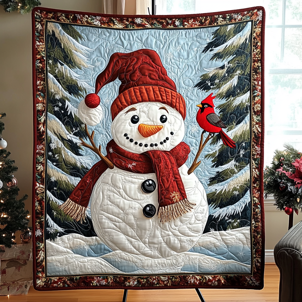 Snowy Sentinel Quilted Blanket NCU0VH1242