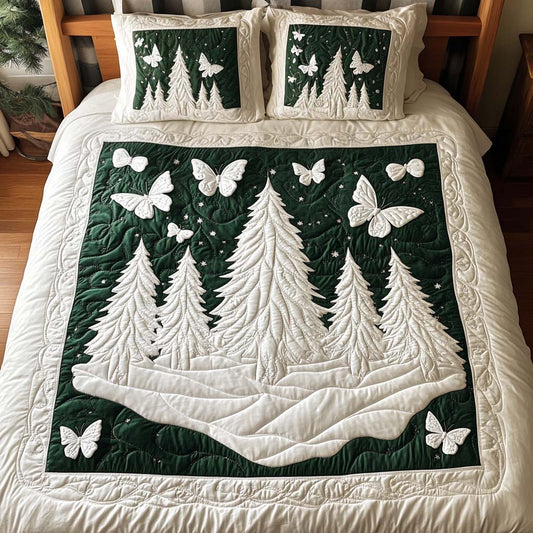 Snowy Serenity 3-Piece Quilted Bedding Set NCU0NT2289