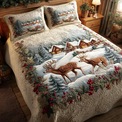Snowy Serenity 3-Piece Quilted Bedding Set NCU0TV1251