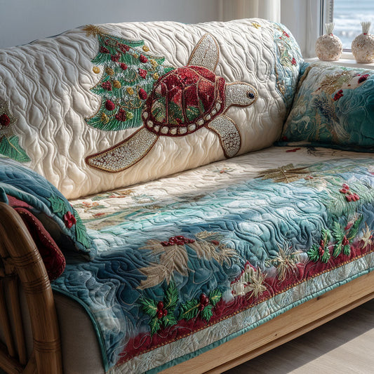 Snowy Shell Turtle Quilted Sofa Cover NCU0PT10709