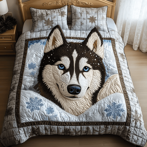 Snowy Siberian 3-Piece Quilted Bedding Set NCU0TH2547