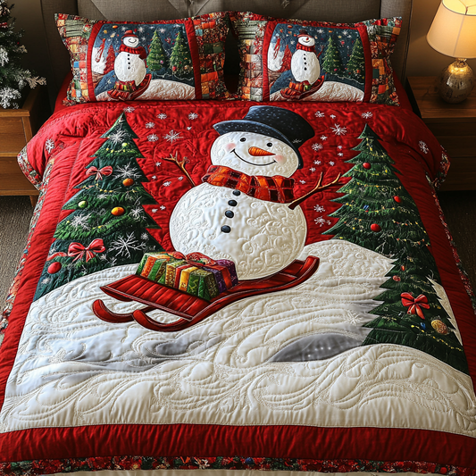 Snowy Sleigh Ride 3-Piece Quilted Bedding Set NCU0TL2265