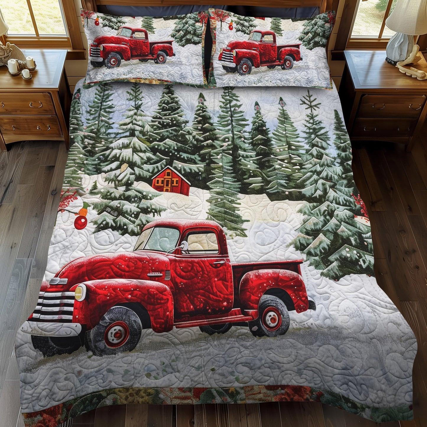 Snowy Sleigh Ride 3-Piece Quilted Bedding Set NCU0DV1632