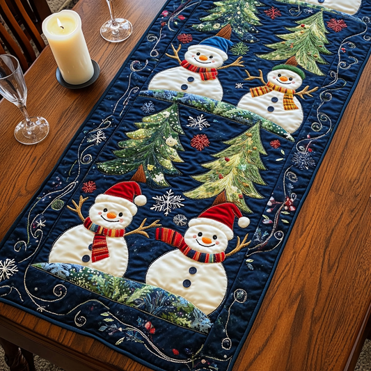 Snowy Smiles Quilted Table Runner NCU0VH677