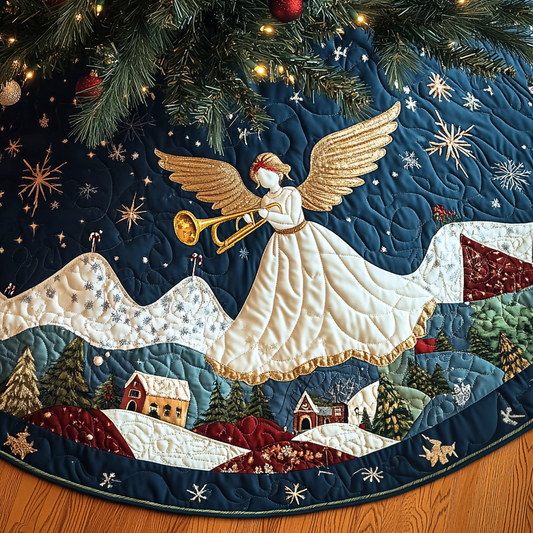 Snowy Song Christmas Quilted Tree Skirt NCU0VH1057