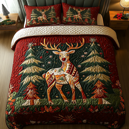 Snowy Splendor 3-Piece Quilted Bedding Set NCU0VH767