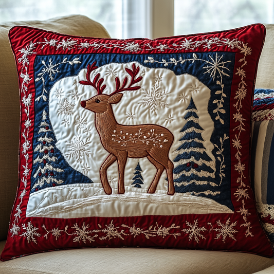 Snowy Stag Quilted Pillow Case NCU0VH600