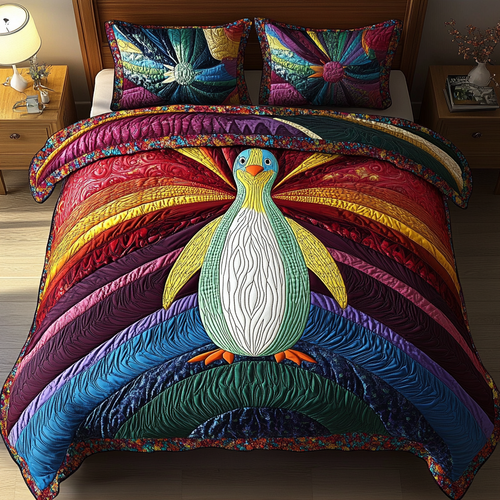 Snowy Stride 3-Piece Quilted Bedding Set NCU0DK4522